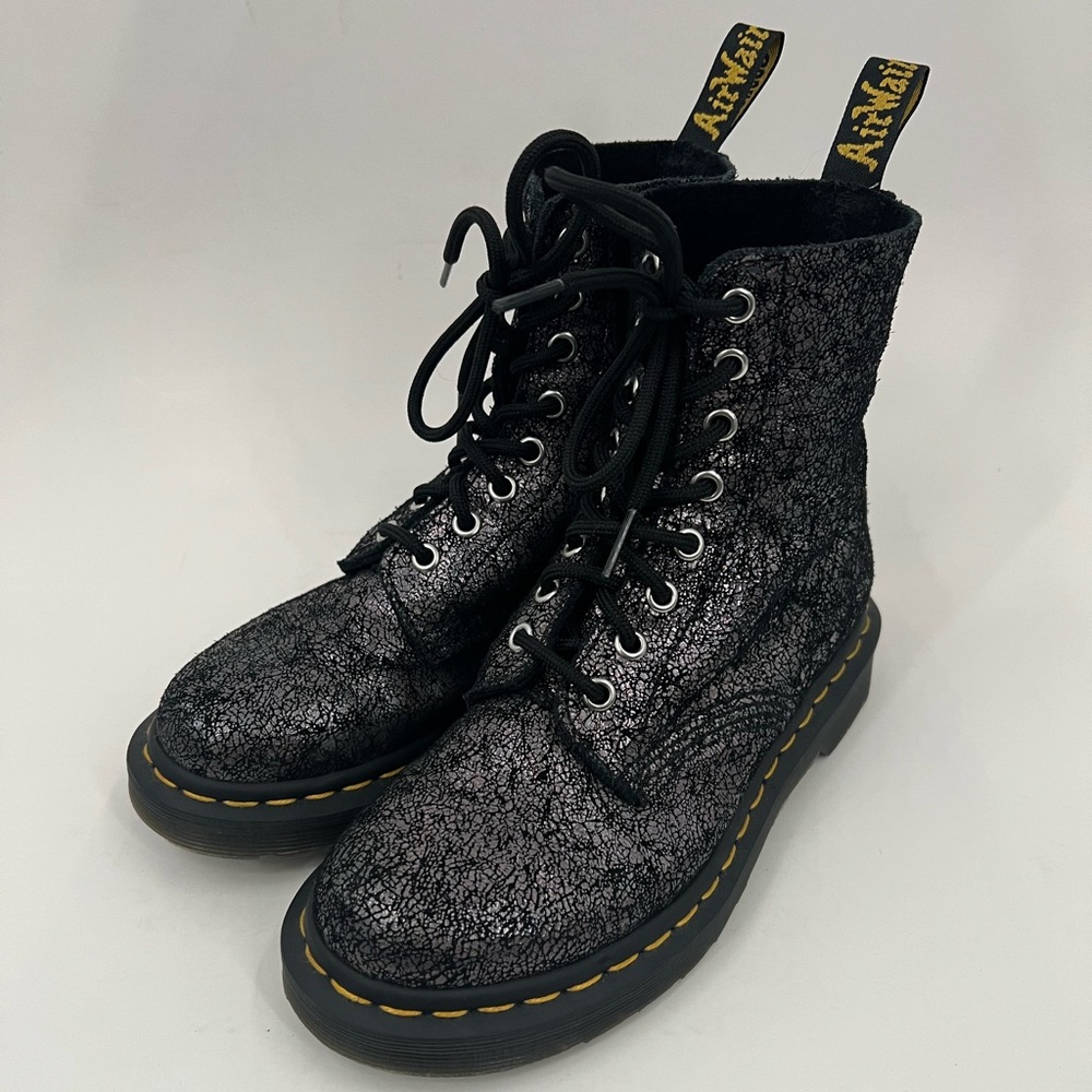 Dr. Martens Pascal iridescent crackle leather boots